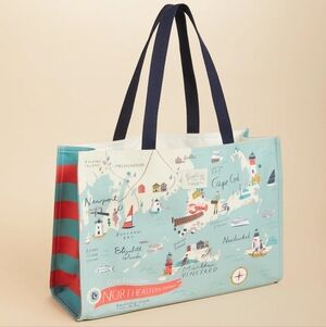 NWT Spartina 449 Northeastern Harbors Market Tote | Cape Cod Nantucket Map